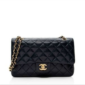 Dark navy lambskin Chanel Double Flap Bag
